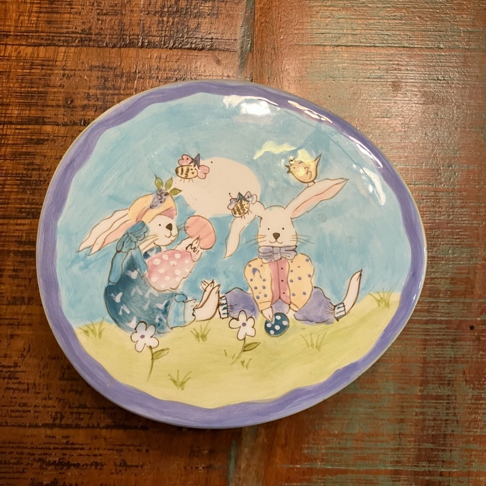 Vintage Early 2000 Ceramic Easter Candy Dish